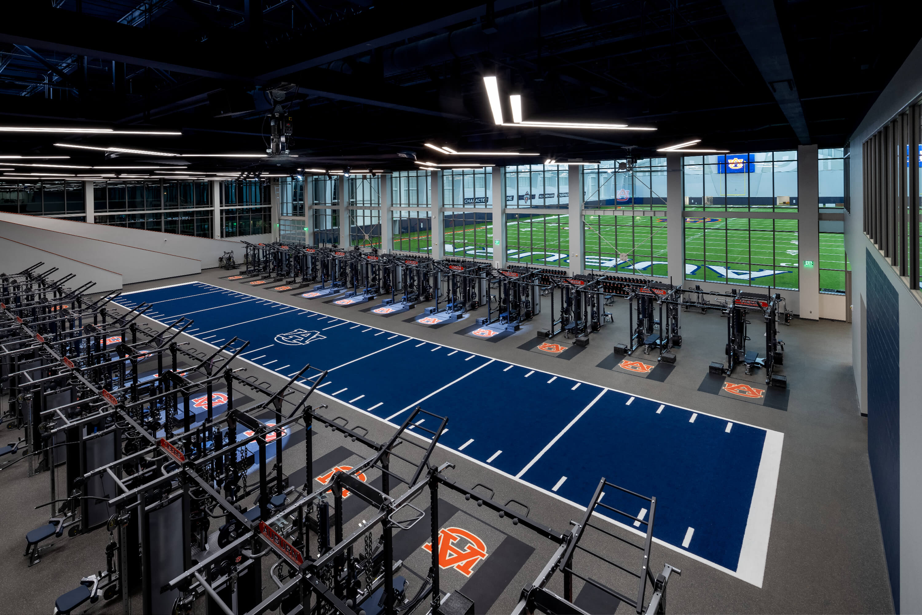 Auburn weight room in the performance 
