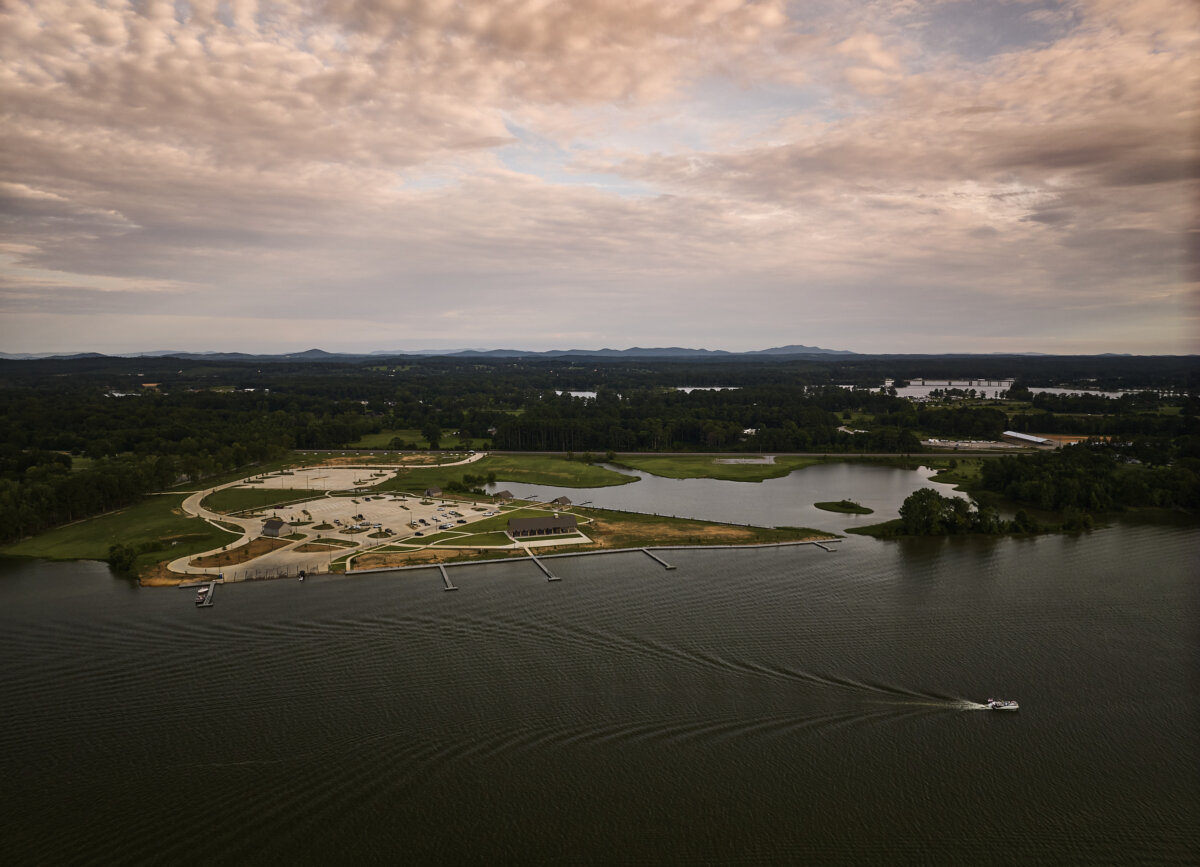 Sunset Ariel view of Lincoln's Landing