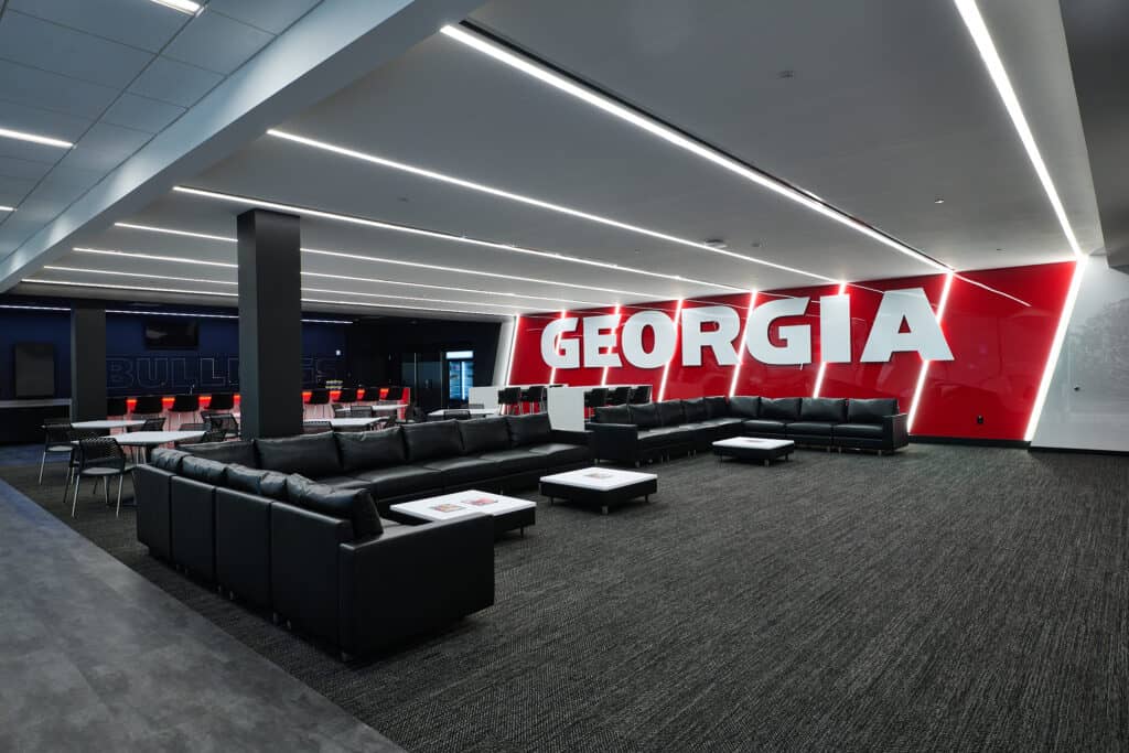 UGA Softball players lounge as highlighted by Sports Dissected