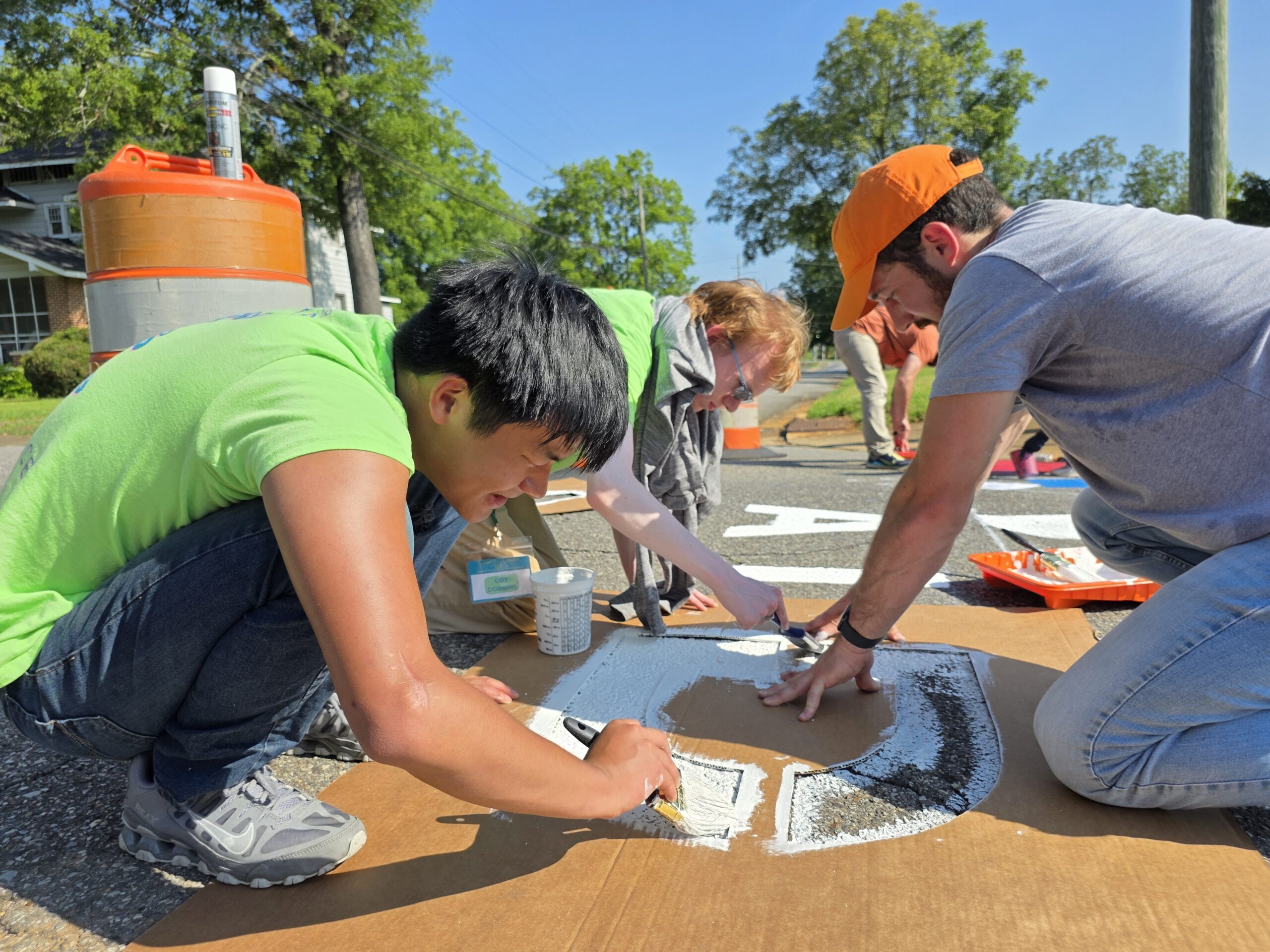 sidewalk painting at AIDB