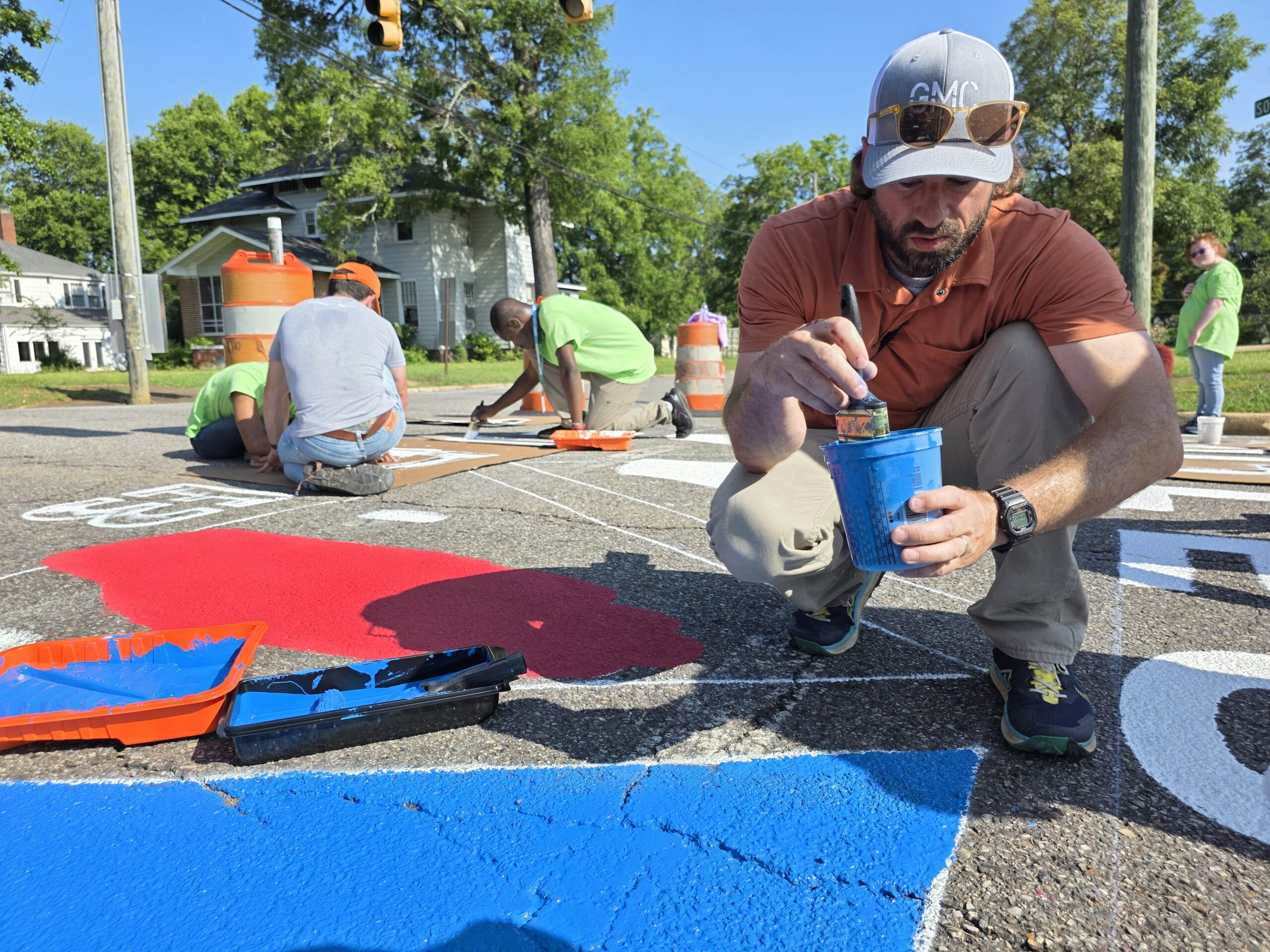 sidewalk painting at AIDB