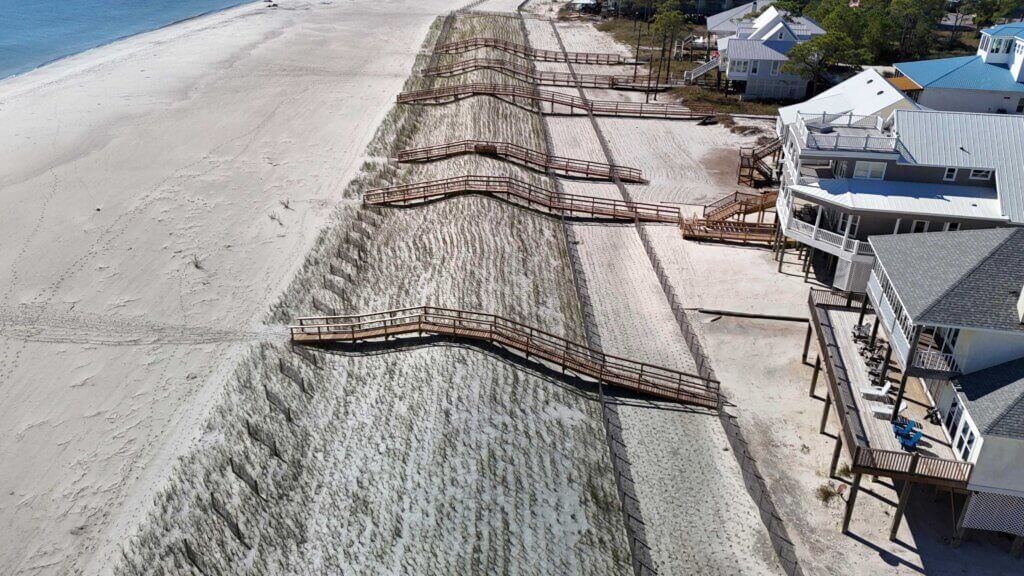 East End beach and dune drone shot Oct 2024